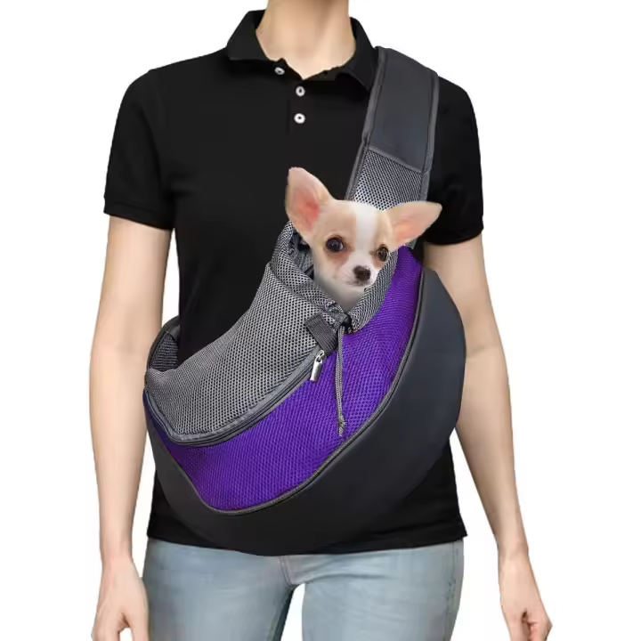 Bolsa para mascotas, bolsa de transporte ajustable para perros y mascotas, bolsa de mensajero de malla transpirable para perros y gatos, bolsa de transporte para mascotas adecuada para: metro, viajes a pie, senderismo (S) - 1