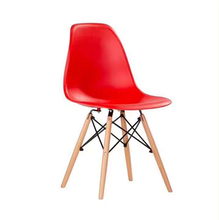 ORION91 Silla ORION91 Polipropileno Color Rojo y Patas en Madera Haya 46,5 x 48 x 82 cm Comedor Oficina Salón Teletrabajo Cocina – SpazioLuzio - 1