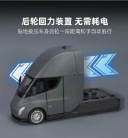 Modelo De Camión Tesla SEMI Simulación 1:24 Con Sonido Y Luz Juguete De Coche De Aleación Con Amortiguador De Choque Delantero Rueda Giratoria Para Niños Mayor De 14 Años - details 6