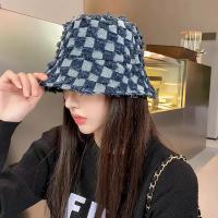 Gorro De Buho De Lona a Cuadros Para Mujer Gorro De Pescador De Playa Tropical Sombreros De Panamá Para Exterior Protección Solar FiestaRegalo - details 0