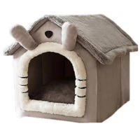 Casa De Mascotas Universal Para Gatos Y Perros Pequeños Cama De Mascota Desmontable Y Lavable Suministros De Ropa Para Mascotas De Cuero Y Tela Adecuada Para Todas Las Estaciones - details 2