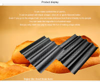 Horno Nonstick Para Panadería Molde De Baguette Ondulado Placa De Hornear De Acero Inoxidable Con 2/3/4 Ranuras Herramienta De Pastelería - details 10
