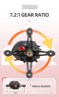 Carrete De Pesca Baitcasting BILLINGS Serie BR Ratio De Engranajes 7.2:1 18+1BB 18LB Arrastre Máximo ConvolUCin Profunda Para Agua Dulce Y Salada - details 6