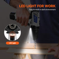 Kit de taladro mini sin cuerda, herramienta de destornillador eléctrico de 12v + luz de trabajo led, par alto 45n.m, Chuck sin llave de 3 / 8 pulgadas, 18 + 1 - details 0
