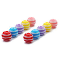50/100pcs Resin Stripe Beads Redondas De Color Para Hacer Joyas DIY Pulsera Con Accesorios De Manualidades Cuentas Espaciadoras - details 10