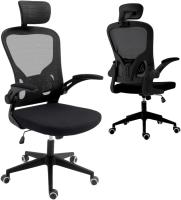 Zik Silla de Oficina ergonómica con soporte lumbar, reposabrazos para la cabeza y Altura ajustable, transpirado Canvas with Rueda, Silla giratoria Presidencial para el hogar, Estudio U Oficina-Negro - details 0