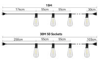 Cadena De Luces LED ST38 Para Exteriores Inalámbrica Shatterproof Para Jardín Y Patio Decoración De Boda Conectable - details 6