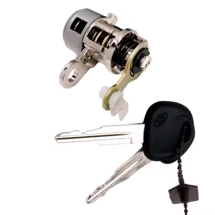 Cilindro De Cerradura Para Puerta De Coche Con 2 Llaves Universal Resistente Al Clima Para Reemplazar Automóviles Metal - 1