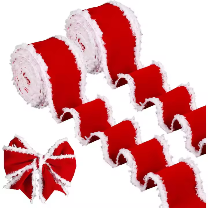 10m Caja de Terciopelo Rojo para Lagos Gift, Bodas, Decoraciones para árculos de Navidad, hacer Nudos de Lazo, Manualidades - 1
