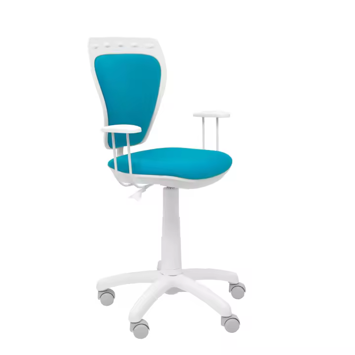 Piqueras Y Crespo Silla Juvenil Ergonómica Regulable en Altura con Brazos y Carcasa de PVC Blanca - 1