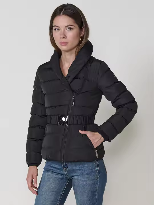 Koroshi Chaqueta plumífero acolchado mujer doble cuello, - 1