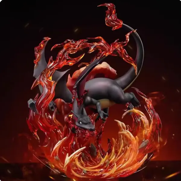 Figura De Acción Anime Pok É Mon Dragón Negro De Fuego 20cm Modelo Estatua Decorativa Para Museo Mágico In-Stock Para Jóvenes De 14 Años Y Más - 1