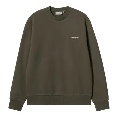 Sudadera Carhartt Script Embroidery Sweat Cypress-White I033657.00XXX.03 - 1