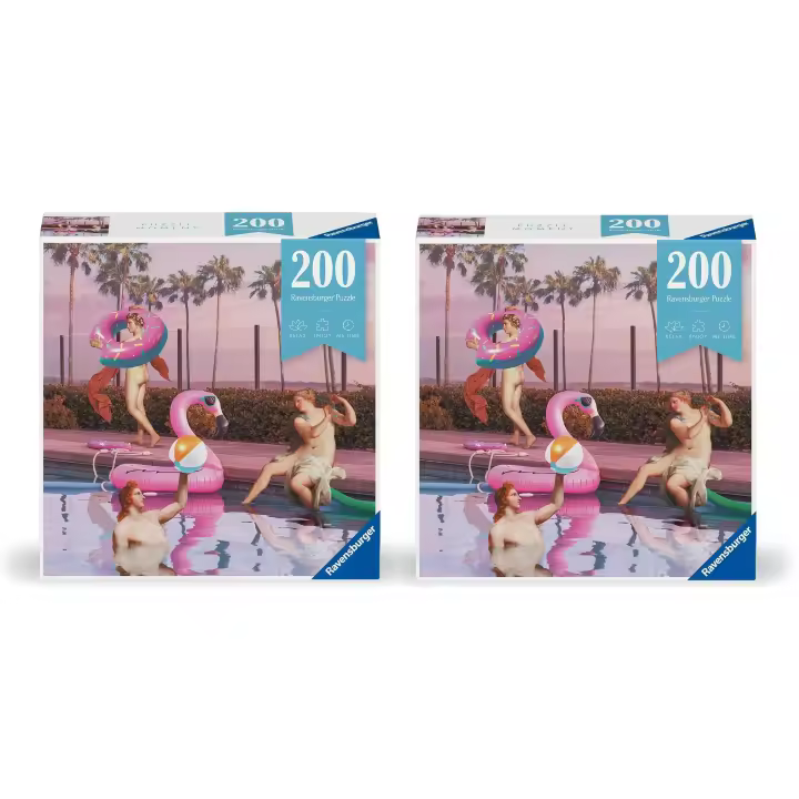 Ravensburger - Puzzle: Fiesta en la Piscina, 200 Piezas, Puzzles para Adultos, Regalos Adultos y Niños, 33x21cm (Pack 2 unidades) - 1