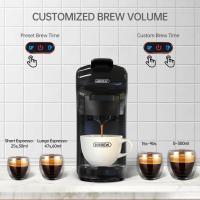 HiBREW Cafetera de cápsulas H1A, cafetera multicápsulas 4 en 1, compatible con cápsulas DG/Nes/ESE/café molido, Parada automática, Modos de café caliente y frío, Espresso perfecto, Negra - details 0
