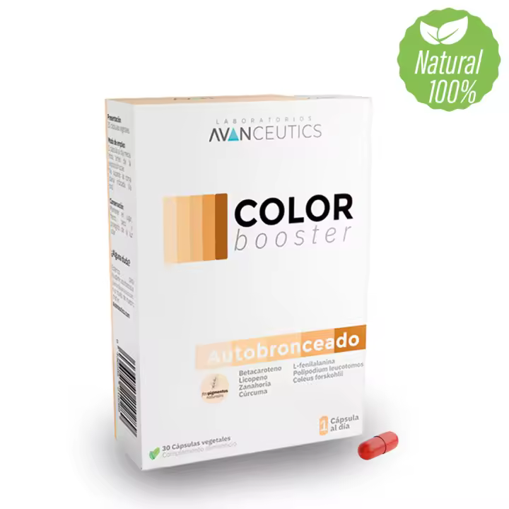 Avanceutics COLOR BOOSTER AUTOBRONCEADO   Cápsulas para bronceado  Suplemento para bronceado  Cápsulas autobronceadoras  30 cápsulas - Vegano, Sin Gluten, Sin Lactosa - 1