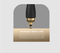LISAPRO Peine Secador De Pelo Elegante Negro Oro Con Voluminizador Cepillo Para Secar Y Aplanar El Cabello Universal 2.0 Para Adultos - details 11