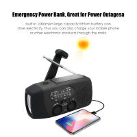 Radio De Mano Con LED Y Alerta Meteorológica AM/FM NOAA Portátil Generador Solar Con Dynamo Y 2000mAh Para Emergencias - details 0