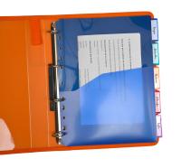 Pack 5 Separadores XTRA A4 Supra Colors en 5 Colores para todas las Carpeta de Anillas - Separadores en Polipropileno 100% ECO con Bolsillo y 10 indicadores adhesivos by Office Box. - details 1