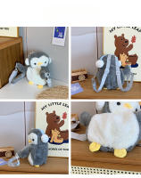 Mochila De Peluche Pingüino Kawaii Para Mujer Bolsa De Hombro Con Estilo Oveja Bolsa De Teléfono Móvil Y Monedas - details 3