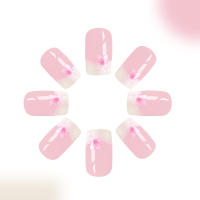 Kit De Uñas Postizas De Presión Para Mujeres Y Niñas 24 Piezas Juego De Uñas Postizas Cortas Cuadradas Con Diseño De Flores Geométricas Y Brillo Moda Oficina - details 31