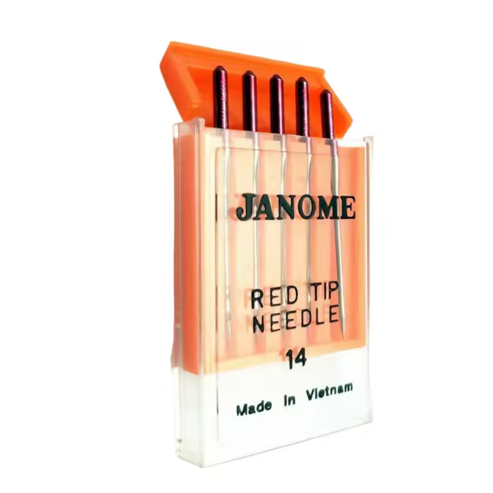 Aguja Especial Janome Cabeza Roja (Red Tip) para tejidos medios-gruesos - 1