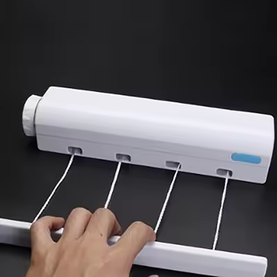 Línea De Secado Retráctil Para Interior En Parado Invisible Y Moderna Para Baño Secador De Ropa Espacioso Y Fácil De Instalar - 1