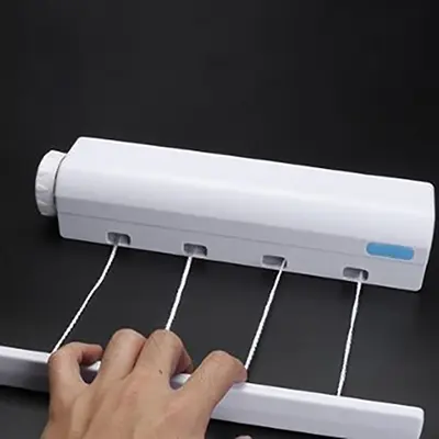 Línea De Secado Retráctil Para Interior En Parado Invisible Y Moderna Para Baño Secador De Ropa Espacioso Y Fácil De Instalar - 1