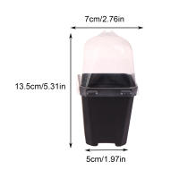 Juego De 5 Macetas Cuadradas Pequeñas Con Domos De Humedad Transparentes Para Plantas En Iniciación Moderno Estilo Plástico - details 10