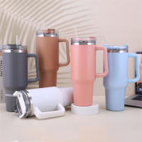 Botella De Agua Aislada De Acero Inoxidable De 40oz Con Mango  De Bebida Para Verano Y Exterior Mantén Frío Con Tapón Y Pajita Mug - details 6