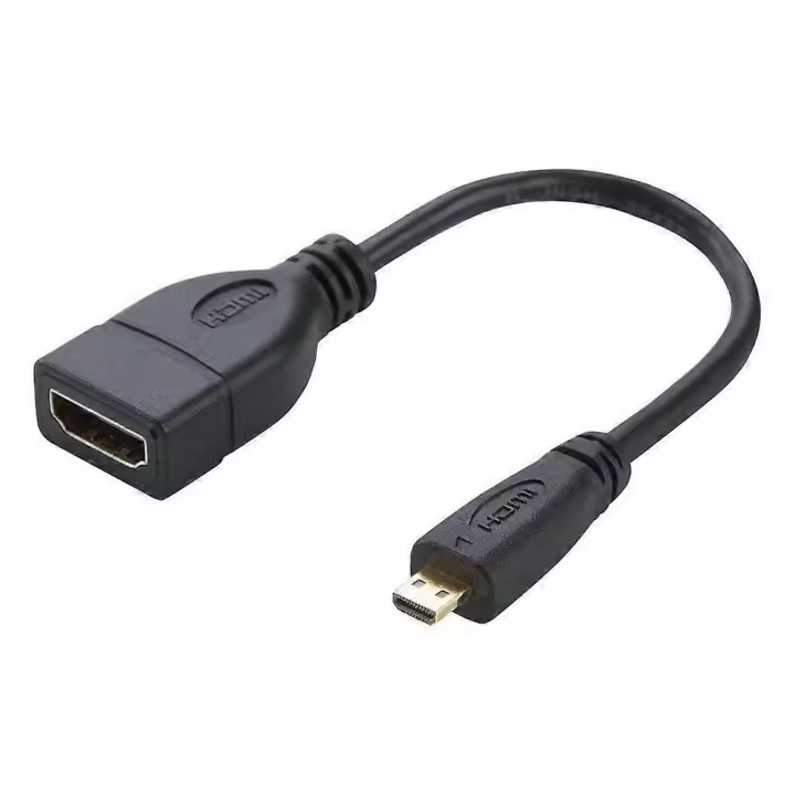 Cable adaptador Micro HDMI macho a HDMI hembra de 17 cm - 1