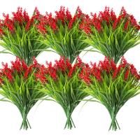 Plantas Artificiales Resistentes Al UV 5/8/12pcs Falso Grama Mono Flor De Plástico Arbustos Para Decoración De Hogar Y Jardín Exterior Bodas Y Fiestas - details 5