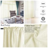 Cortinas De Lino Algodón Transparentes Para Dormitorio Y Sala De Estar Con Bolsa De Roda Filtración De Luz Estilo Europeo - details 5
