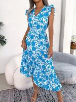 Vestido Largo Elegante De Mujer Con Estampado Floral Y Neck V Sin Mangas Para Primavera Verano Venta Al Por Menor Y Mayor - details 13