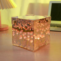 20PCS Lámpara De Noche Tulipán DIY Hecho a Mano Material Cubo Espejo Decoración De Dormitorio Regalo De San Valentín Cumpleaños - details 11