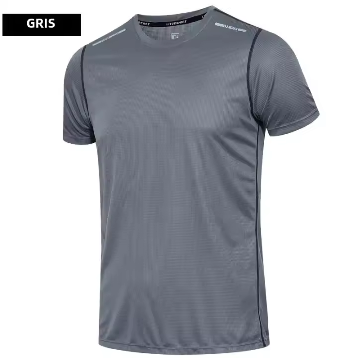Camiseta Deportiva Para Hombres Verano Delgada Absorbente De Sudor Media Manga Rápida De Secado Seda De Hielo Camiseta Corta Para Correr Y Fitness - 1