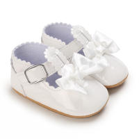 Zapatos De Princesa Para Bebé Niña En Lace Blanca Mocasines Con Lazo Y Borde Antideslizante De Goma Primera Calzado Para Caminar - details 91
