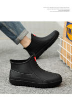 Botas De Lluvia Para Hombres Negras Impermeables Cuatro Estaciones Camping Al Aire Libre Pesca Zapatos De Trabajo Con Tubo Corto Para Lavado De Coche - details 20