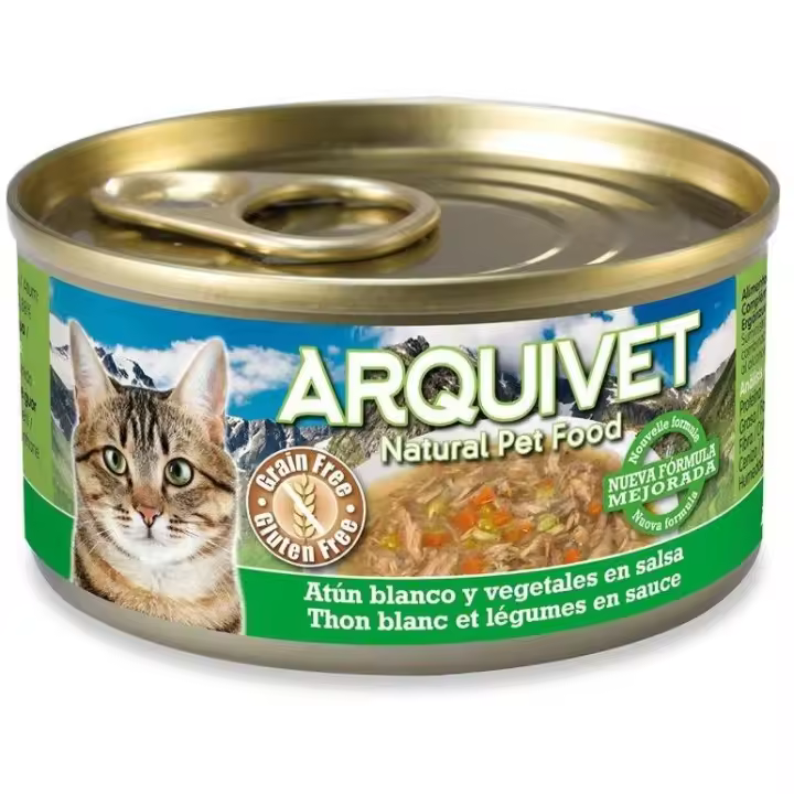 Arquivet Gato Atún Blanco y Verduras en Salsa Lata  Comida Húmeda para Gatos - 1