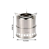 Estufa De Camping Lixada De Acero Inoxidable Para Leña Y Alcohol Estufa De Cocina Al Aire Libre Para Picnics BBQ Viajes Sin Ventilador - details 1
