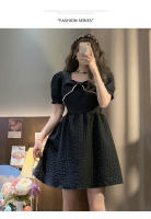 Vestido Vintage Bordado YUQI Para Mujer Verano 2024 Cierre De Cremallera Estilo Hepburn Retro Elegante Mini Con Cinturón Y Bow - details 20