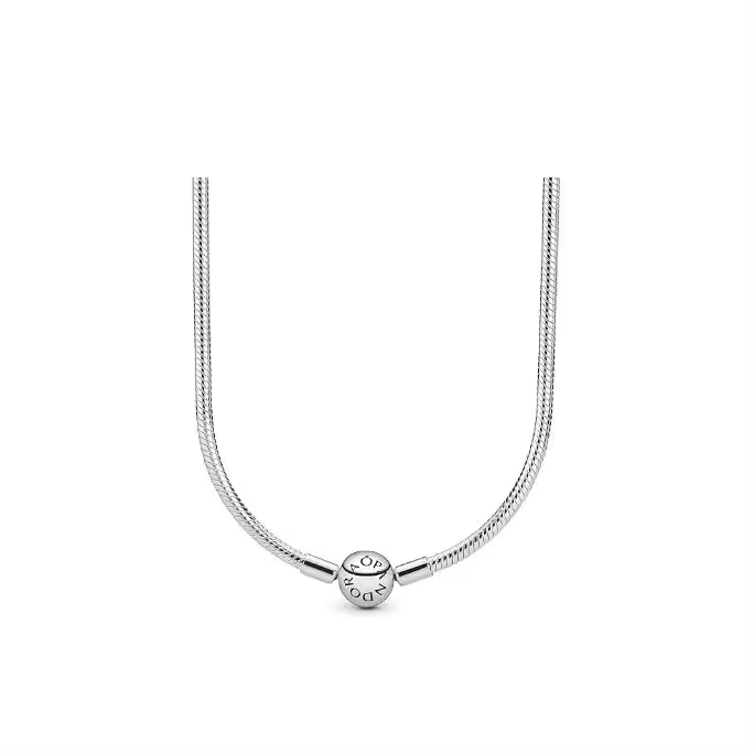 PANDORA Icons Collar de Cadena de serpiente con Cierres Redondo, Viene con Caja De Regno original. - 1