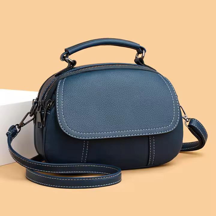 Bolso De Hombro Para Mujer Lujo Con Doble Cremallera Cuero PU Suave Bolso Cruzado Con Teléfono Monedero Clutch De Moda Estilo Mariposa - 1