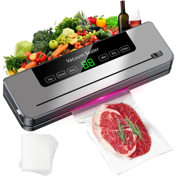220V Food Vacuum Sealer Machine 5 Modes Dry and Wet Automatic Vacuum Sealer With 10Pcs Bags Home Kitchen Food Preservation - 1