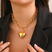 Collar De Moda Lacteo Con Colgante De Corazón Y Cadena O Grande Para Mujer Joyería De Encanto Collar De Cuello Para Fiesta Boda - details 3