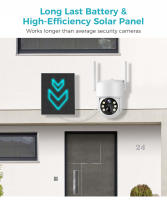 Hiseeu WTD714 4MP Cámara de seguridad inalámbrica con panel solar, resolución HD 2K, detección de movimiento PIR, audio bidireccional, visión nocturna, WiFi de 2.4GHz, giro de 355° y inclinación de 90°, resistente al agua IP66 - details 9