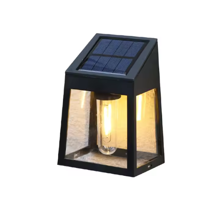 Lámpara De Pared Solar Exterior Impermeable Para Jardín Decoración Luz De Camino Fosa Lumínica Control Solar ABS Batería De Litio - 1
