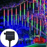 Luces De Meteorito LED Solar Para Jardín Navidad Y Fiesta Decorativas Impermeables De Lluvia De Hidrometeoritos 30/50CM Con Cadena De Luces Faeirys - details 4