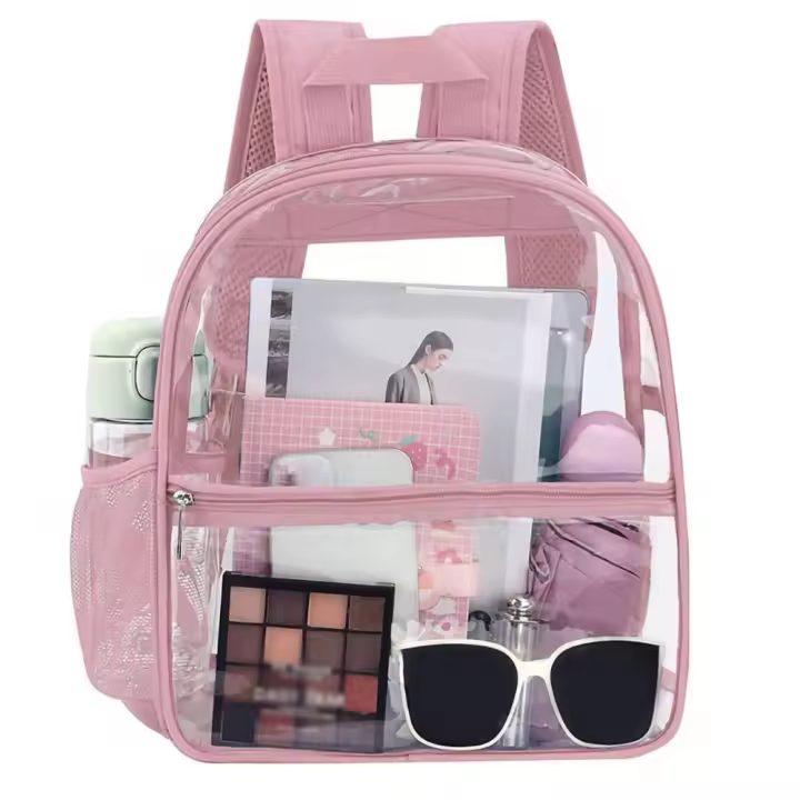 Mochila Transparente Pequeña De PVC Impermeable Para Verano Mochila De Playa Para Teléfono Móvil Viajes Escolares Almacenamiento - 1