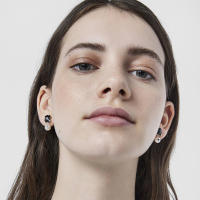 Pendientes de Oso de Plata esterlina S925, incrustaciones de Perlas de cuarzo de Ágata natural, pendientes de Diseño de Nicho de lujo Ligero - details 4